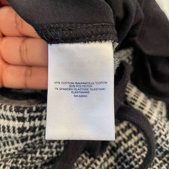 Lands End Pants Womens L Black Houndstooth Cargo Velour Straight Leg Streetwear - Picture 7 of 11